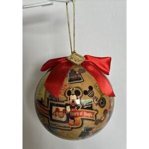 WDW Disney 40 Years of Magic Christmas Ornament! LARGER! ROUND! METAL 40 CHARM